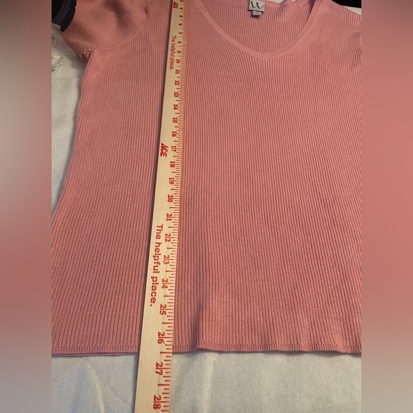 Worthington Women’s V Neck Knit Sweater Blouse Pink 3X. New w tag - Picture 9 of 9